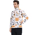 Seamless Pattern Of Cute Dog Puppy Cartoon Funny And Happy Men s Bomber Jacket View3