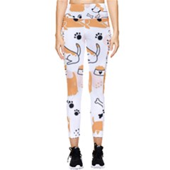 Seamless Pattern Of Cute Dog Puppy Cartoon Funny And Happy Pocket Leggings  by Wav3s