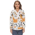 Seamless Pattern Of Cute Dog Puppy Cartoon Funny And Happy Zip Up Long Sleeve Blouse View1