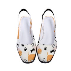 Seamless Pattern Of Cute Dog Puppy Cartoon Funny And Happy Women s Classic Slingback Heels