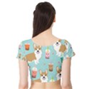 Welsh Corgi Boba Tea Bubble Cute Kawaii Dog Breed Short Sleeve Crop Top View2