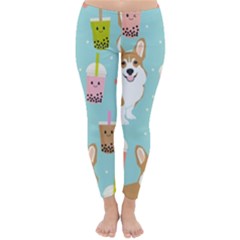 Welsh Corgi Boba Tea Bubble Cute Kawaii Dog Breed Classic Winter Leggings by Wav3s