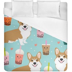 Welsh Corgi Boba Tea Bubble Cute Kawaii Dog Breed Duvet Cover (king Size)