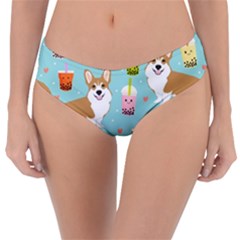 Welsh Corgi Boba Tea Bubble Cute Kawaii Dog Breed Reversible Classic Bikini Bottoms by Wav3s