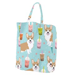 Welsh Corgi Boba Tea Bubble Cute Kawaii Dog Breed Giant Grocery Tote by Wav3s