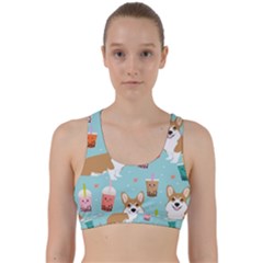 Welsh Corgi Boba Tea Bubble Cute Kawaii Dog Breed Back Weave Sports Bra by Wav3s