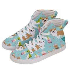 Welsh Corgi Boba Tea Bubble Cute Kawaii Dog Breed Women s Hi-top Skate Sneakers by Wav3s