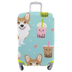 Welsh Corgi Boba Tea Bubble Cute Kawaii Dog Breed Luggage Cover (medium) by Wav3s