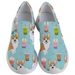 Welsh Corgi Boba Tea Bubble Cute Kawaii Dog Breed Women s Lightweight Slip Ons by Wav3s