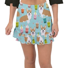 Welsh Corgi Boba Tea Bubble Cute Kawaii Dog Breed Fishtail Mini Chiffon Skirt by Wav3s