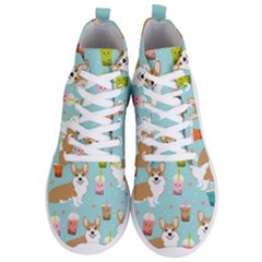 Welsh Corgi Boba Tea Bubble Cute Kawaii Dog Breed Men s Lightweight High Top Sneakers by Wav3s