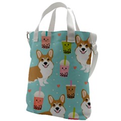 Welsh Corgi Boba Tea Bubble Cute Kawaii Dog Breed Canvas Messenger Bag by Wav3s