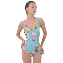 Welsh Corgi Boba Tea Bubble Cute Kawaii Dog Breed Side Cut Out Swimsuit by Wav3s