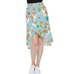 Welsh Corgi Boba Tea Bubble Cute Kawaii Dog Breed Frill Hi Low Chiffon Skirt by Wav3s