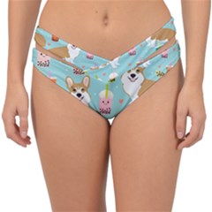 Welsh Corgi Boba Tea Bubble Cute Kawaii Dog Breed Double Strap Halter Bikini Bottoms by Wav3s