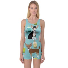 Chihuahua Bubble Kawaii Boba Tea Cute Dog One Piece Boyleg Swimsuit by Wav3s