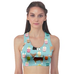 Chihuahua Bubble Kawaii Boba Tea Cute Dog Sports Bra by Wav3s