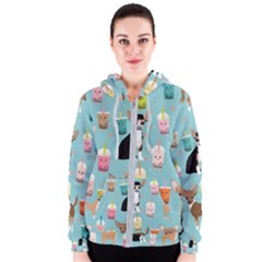 Chihuahua Bubble Kawaii Boba Tea Cute Dog Women s Zipper Hoodie by Wav3s