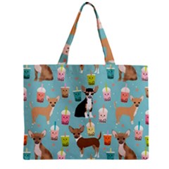 Chihuahua Bubble Kawaii Boba Tea Cute Dog Zipper Mini Tote Bag by Wav3s