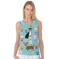 Chihuahua Bubble Kawaii Boba Tea Cute Dog Women s Basketball Tank Top by Wav3s