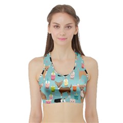 Chihuahua Bubble Kawaii Boba Tea Cute Dog Sports Bra With Border by Wav3s