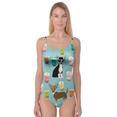 Chihuahua Bubble Kawaii Boba Tea Cute Dog Camisole Leotard  by Wav3s