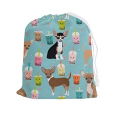 Chihuahua Bubble Kawaii Boba Tea Cute Dog Drawstring Pouch (2xl) by Wav3s