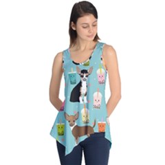 Chihuahua Bubble Kawaii Boba Tea Cute Dog Sleeveless Tunic by Wav3s