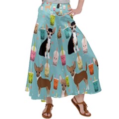 Chihuahua Bubble Kawaii Boba Tea Cute Dog Women s Satin Palazzo Pants by Wav3s