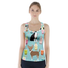 Chihuahua Bubble Kawaii Boba Tea Cute Dog Racer Back Sports Top by Wav3s