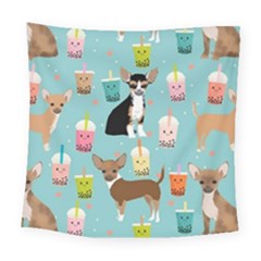 Chihuahua Bubble Kawaii Boba Tea Cute Dog Square Tapestry (large) by Wav3s