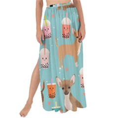 Chihuahua Bubble Kawaii Boba Tea Cute Dog Maxi Chiffon Tie-up Sarong by Wav3s