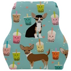 Chihuahua Bubble Kawaii Boba Tea Cute Dog Car Seat Velour Cushion  by Wav3s