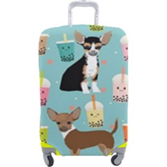 Chihuahua Bubble Kawaii Boba Tea Cute Dog Luggage Cover (large) by Wav3s