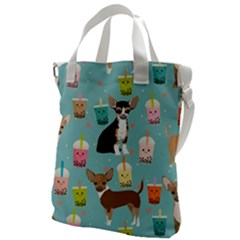 Chihuahua Bubble Kawaii Boba Tea Cute Dog Canvas Messenger Bag by Wav3s