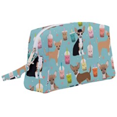 Chihuahua Bubble Kawaii Boba Tea Cute Dog Wristlet Pouch Bag (large) by Wav3s