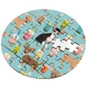 Chihuahua Bubble Kawaii Boba Tea Cute Dog Wooden Puzzle Round View2