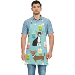 Chihuahua Bubble Kawaii Boba Tea Cute Dog Kitchen Apron by Wav3s