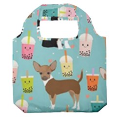 Chihuahua Bubble Kawaii Boba Tea Cute Dog Premium Foldable Grocery Recycle Bag by Wav3s