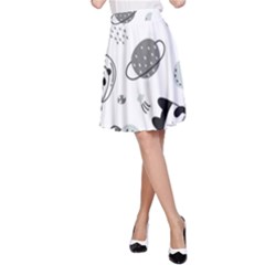 Panda Floating In Space And Star A-line Skirt by Wav3s