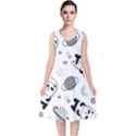 Panda Floating In Space And Star V-Neck Midi Sleeveless Dress  View1