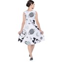 Panda Floating In Space And Star V-Neck Midi Sleeveless Dress  View2