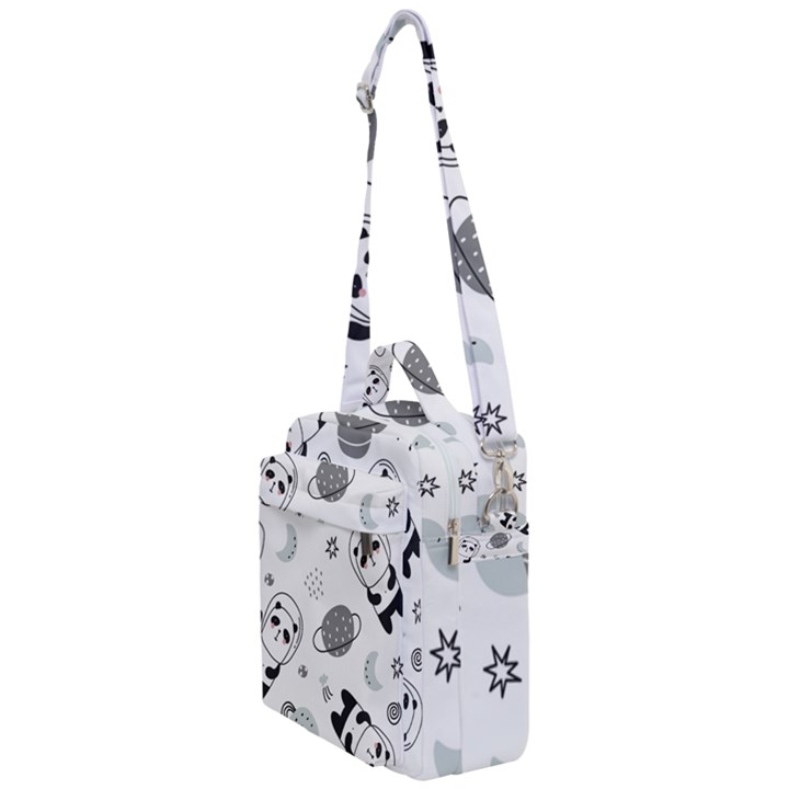 Panda Floating In Space And Star Crossbody Day Bag