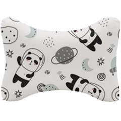 Panda Floating In Space And Star Seat Head Rest Cushion by Wav3s