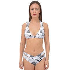 Panda Floating In Space And Star Double Strap Halter Bikini Set by Wav3s