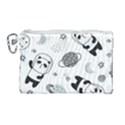 Panda Floating In Space And Star Canvas Cosmetic Bag (Large) View1