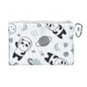 Panda Floating In Space And Star Canvas Cosmetic Bag (Large) View2