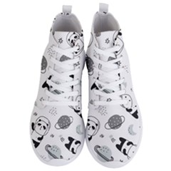 Panda Floating In Space And Star Men s Lightweight High Top Sneakers by Wav3s