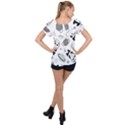 Panda Floating In Space And Star Ruffle Collar Chiffon Blouse View2