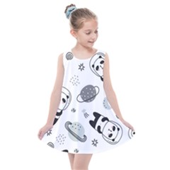 Panda Floating In Space And Star Kids  Summer Dress by Wav3s